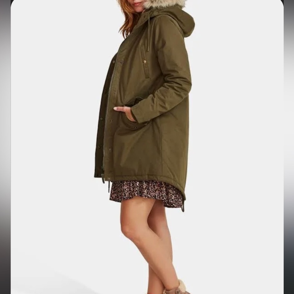 Fat face long green judy parka coat / jacket size 4